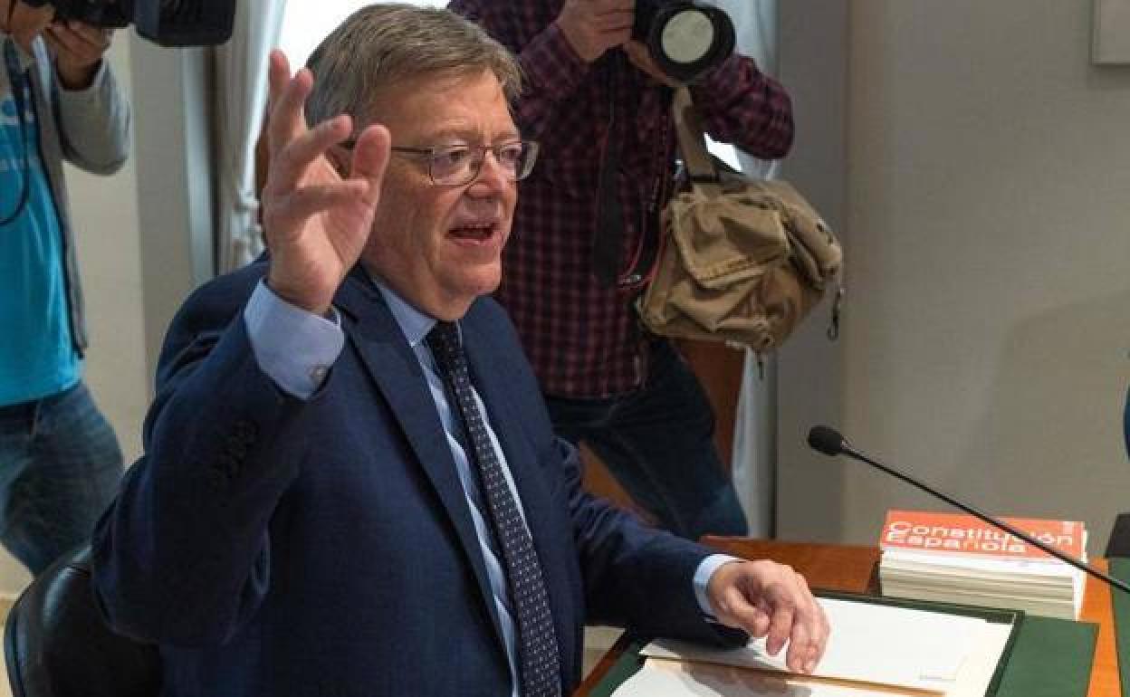 El presidente de la Generalitat, Ximo Puig, en una reunión del Consell en Alicante. 
