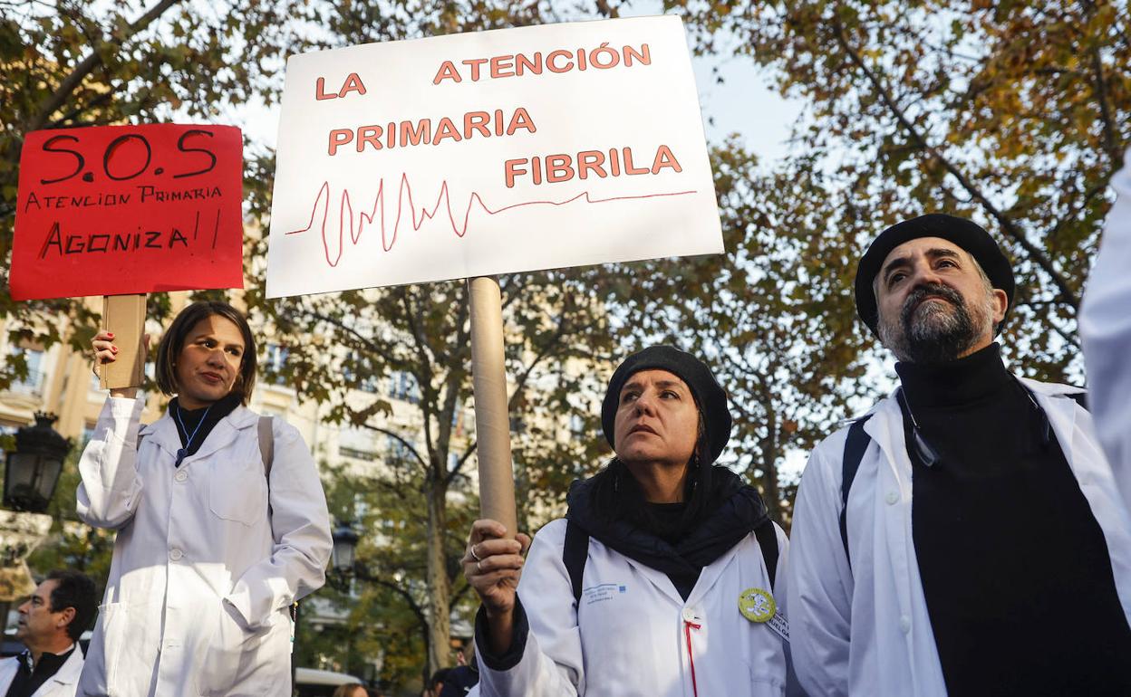 Sanitarios en una reciente protesta. 