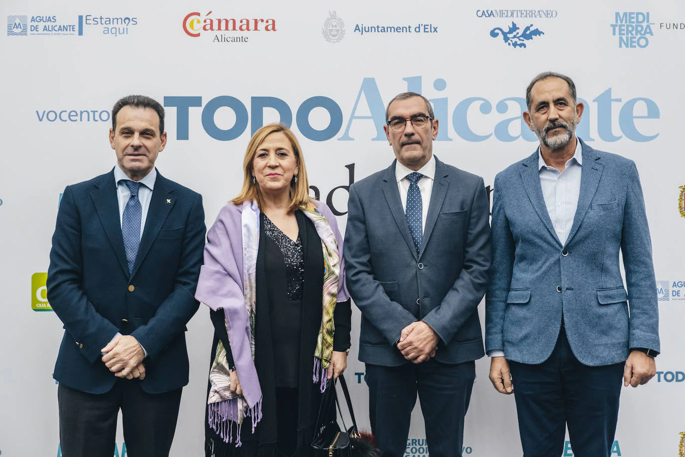 El coronel de la Guardia Civil de Alicante, José Hernández Mosquera; la subdelegada del Gobierno en Alicante, Araceli Pastor; el comisario provincial de la Policía Nacional en Alicante, Manuel Lafuente y el comisario jefe de Operaciones de la Comisaría Provincial de Alicante, Matías Hernández