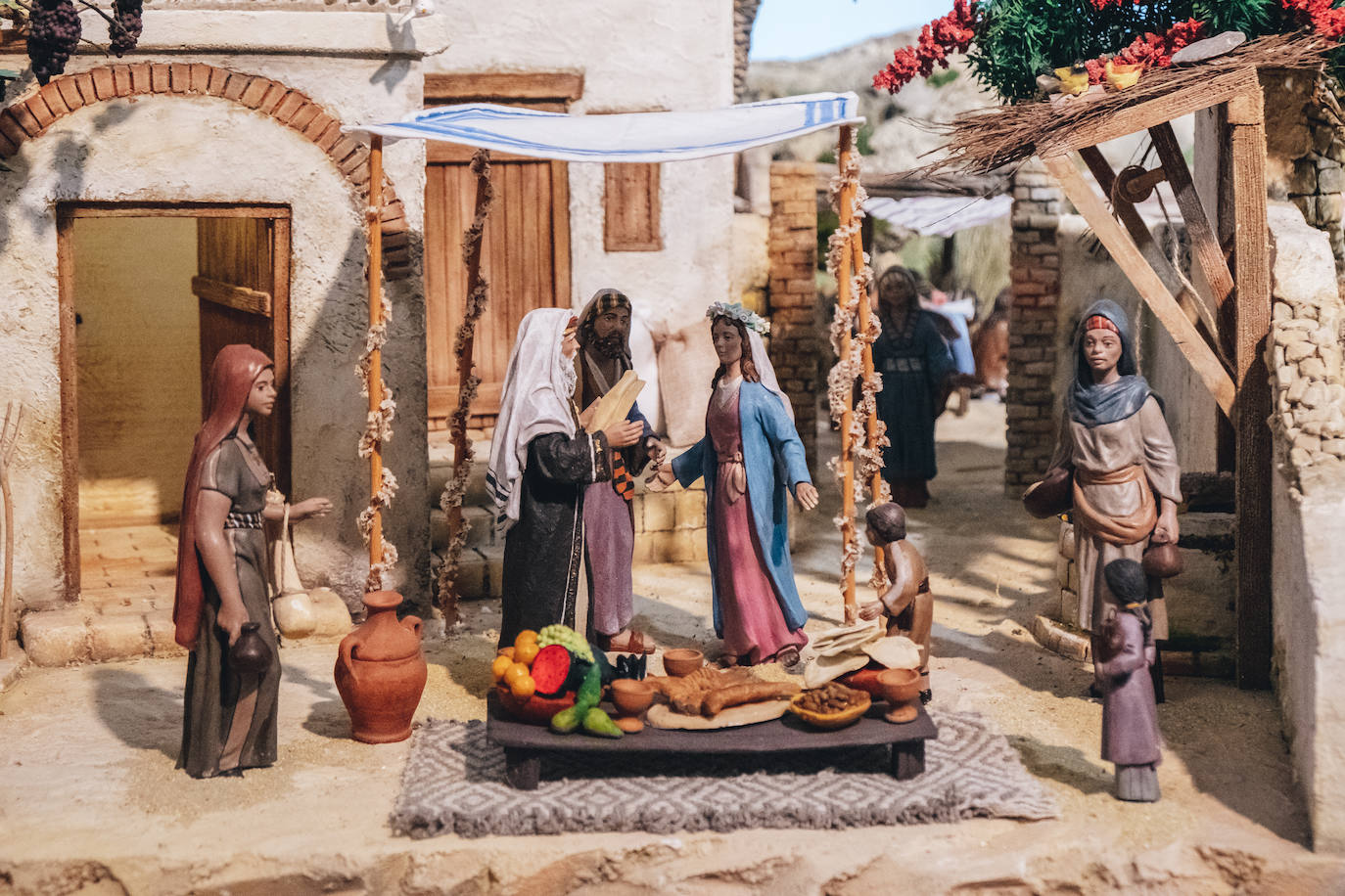 Detalle de uno de los belenes presentes en la muestra.