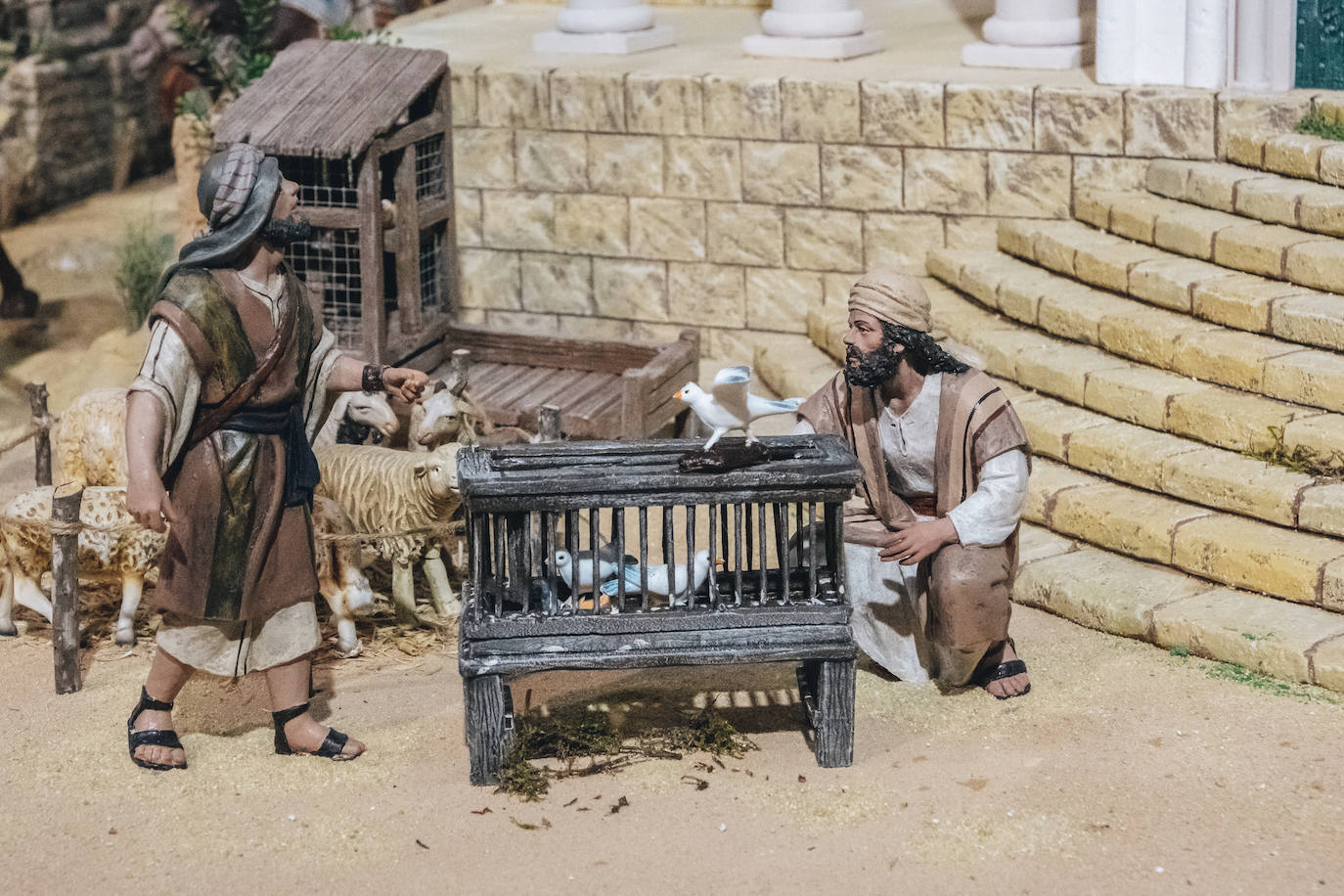Detalle de uno de los belenes presentes en la muestra.