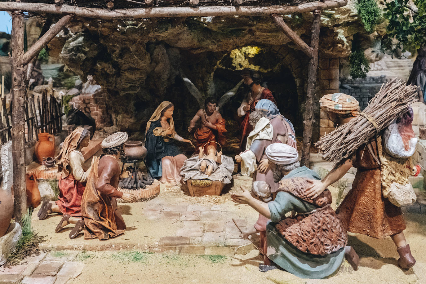 Detalle de uno de los belenes presentes en la muestra.