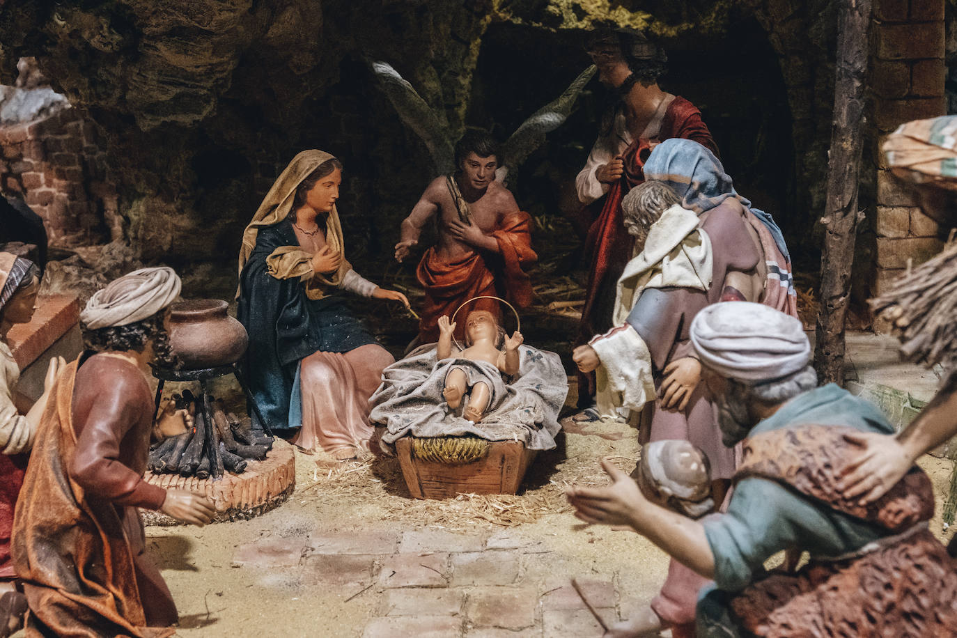 Detalle de uno de los belenes presentes en la muestra.