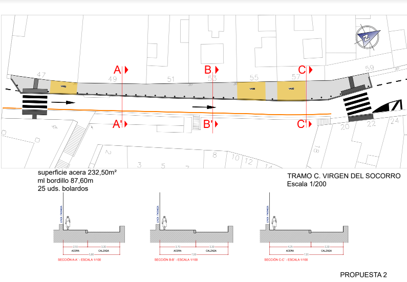 Plano de la obra prevista. 
