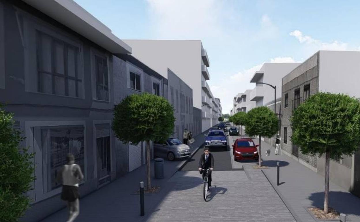 Recreación virtual de la calle Velázquez.