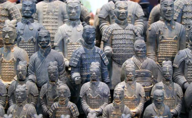 Varias figuras de los Guerreros de Xi'an.