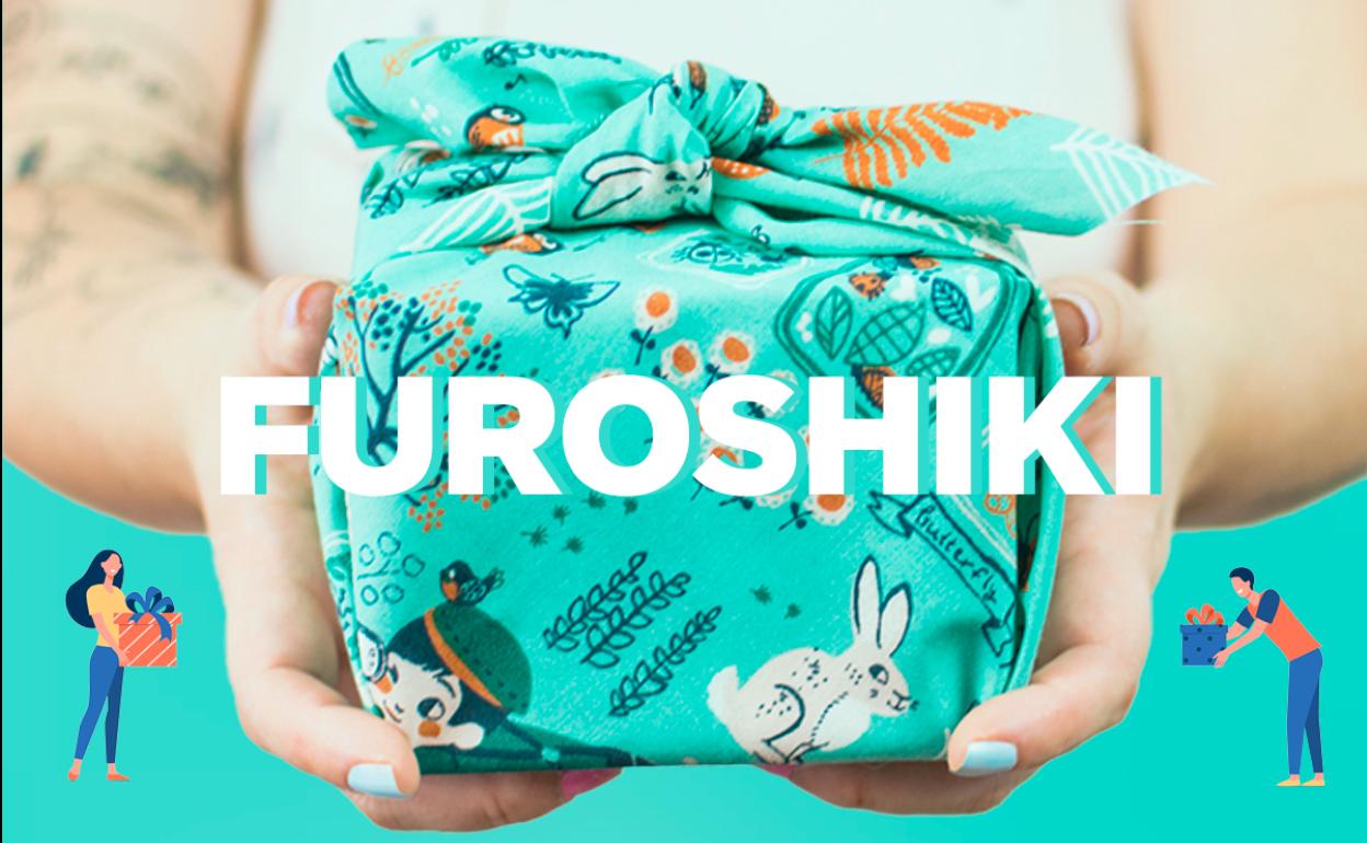 Usar telas para envolver los paquetes ayuda a reducir los residuos. 