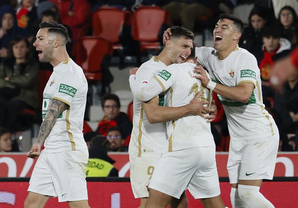 Celebración del gol de Lucas Boyé en Palma de Mallorca