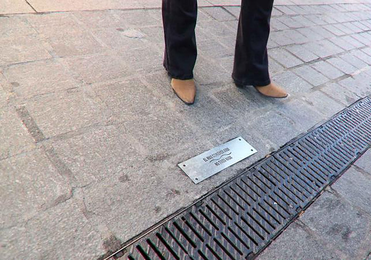 Imagen de unas de las placas colocadas en los imbornales de la ciudad