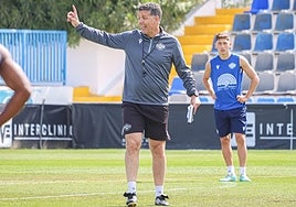 Sandroni, durante su primer entrenamiento en Villafranqueza