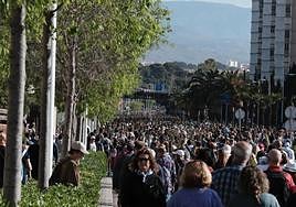 Peregrinos de camino a la Santa Faz.