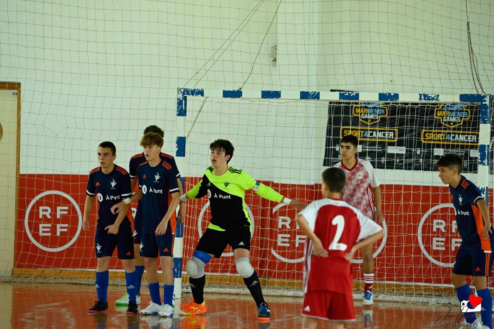 Tres de cinco de la Selección Valenciana Sub-14 de fútbol sala en el Nacional de San Javier