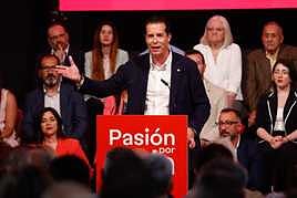 Rubén Alfaro durante la presentación de su candidatura este jueves.