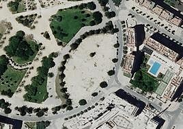 Imagen aérea de la parcela donde se ubicará el centro social.