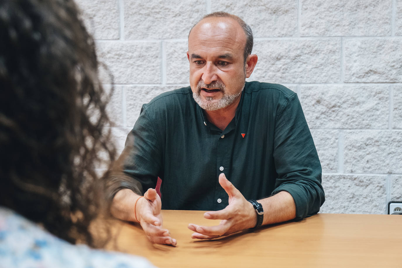 Durante la entrevista.