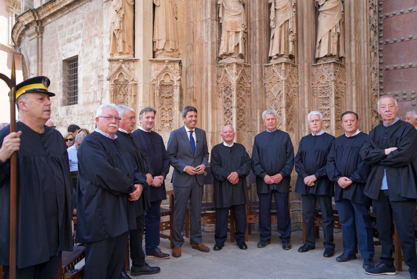 Carlos Mazón durante la reunión semanal del Tribunal de las Aguas de Valencia