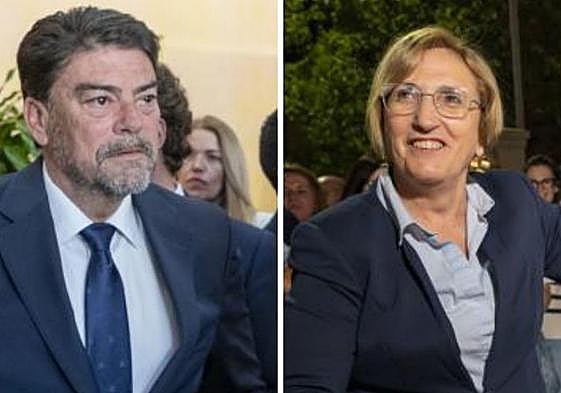 Los candidatos del PP y PSPV, Luis Barcala, y Ana Barceló.