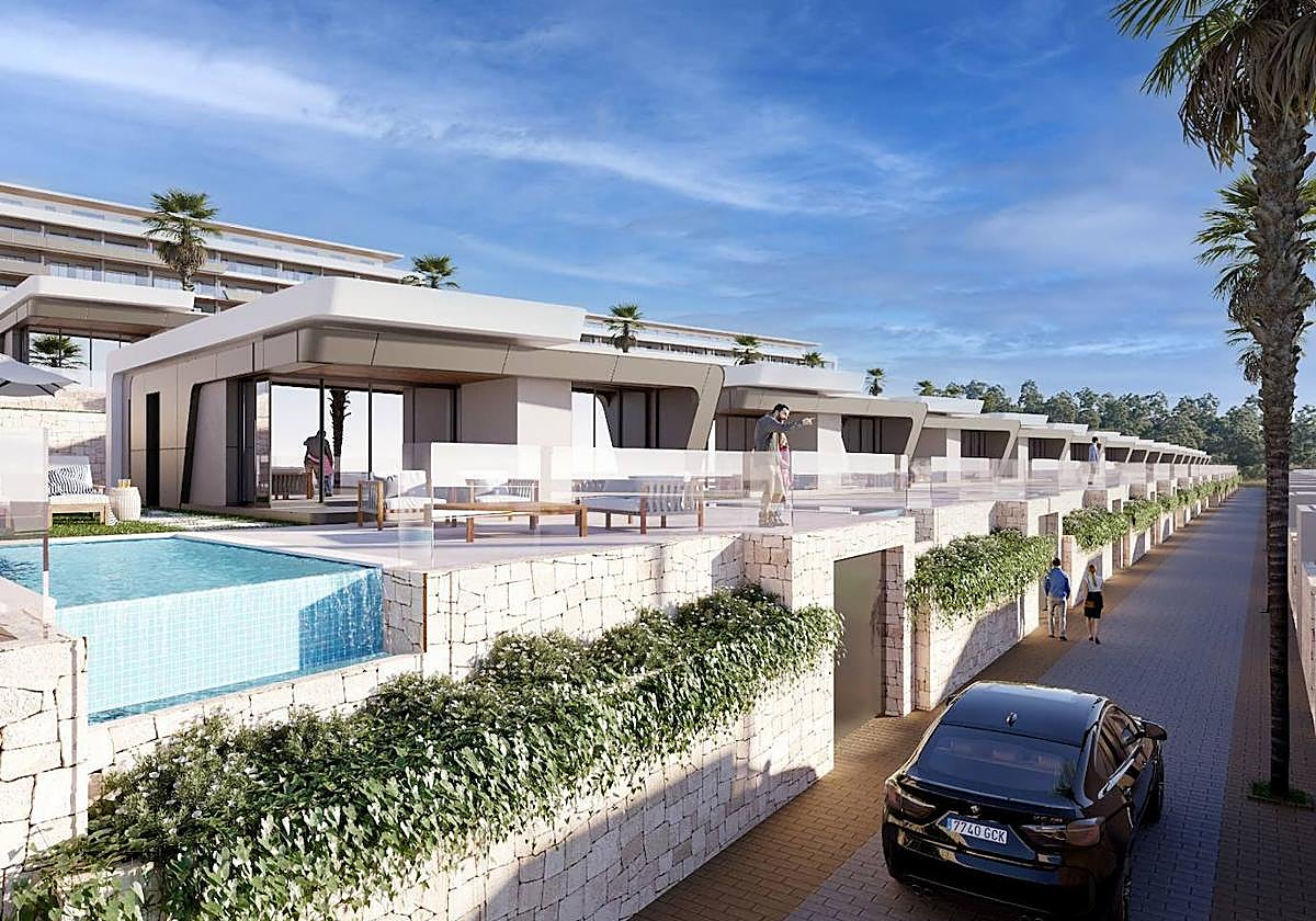 Vista por ordenador de las futuras viviendas del complejo Bonalba Green