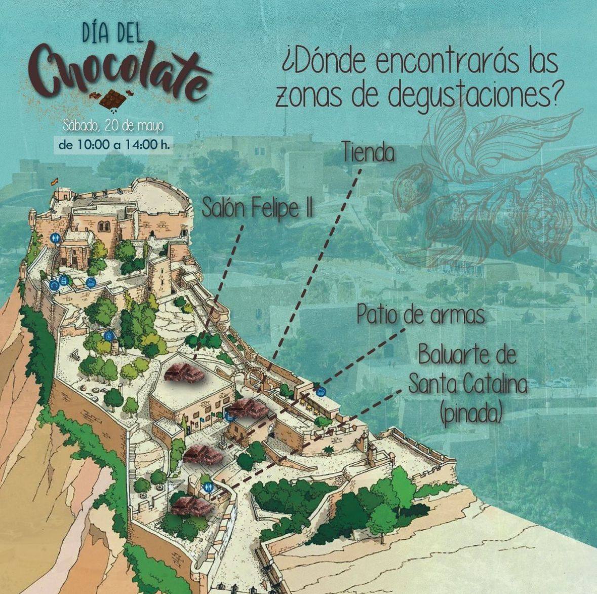 Mapa del Castillo con las zonas de degustaciones.