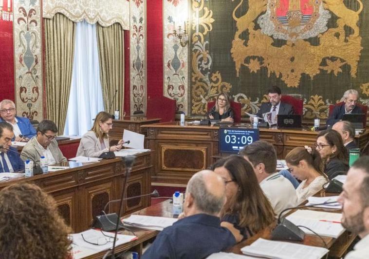 Pleno del Ayuntamiento de Alicante durante esta legislatura.