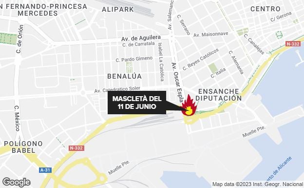 La mascletá será en el cruce entre la Avenida de Loring y el paseo de Oscar Esplá.