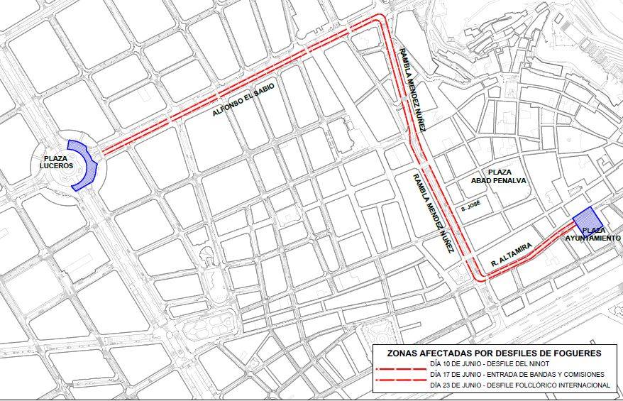 Recorrido del Desfile del Ninot.