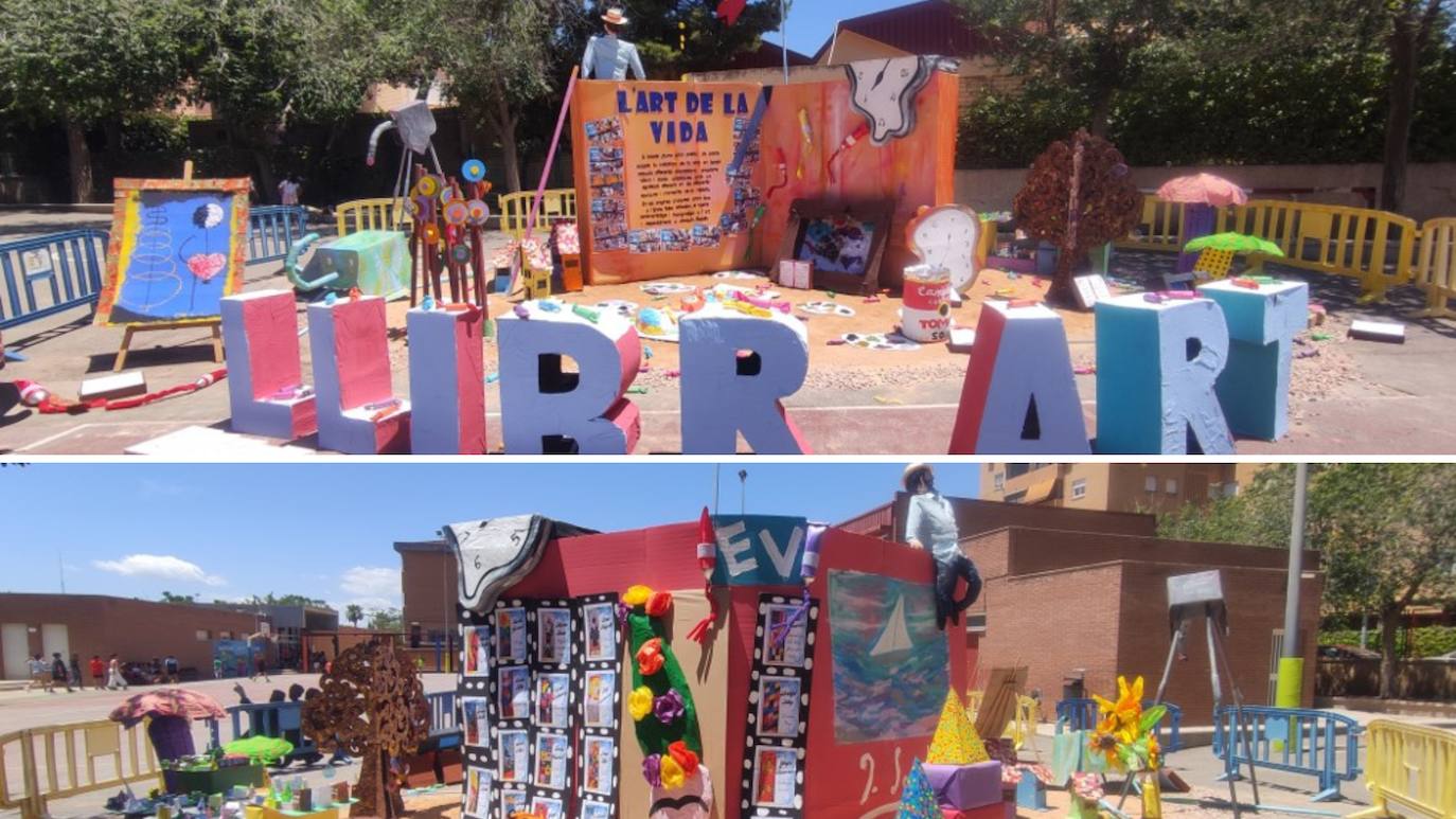 Hoguera del colegio Enric Valor de Alicante.