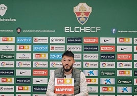 Josan, en la sala de prensa del Martínez Valero