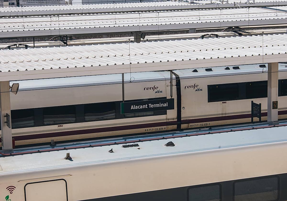 Ave de Renfe estacionado en Alicante Terminal