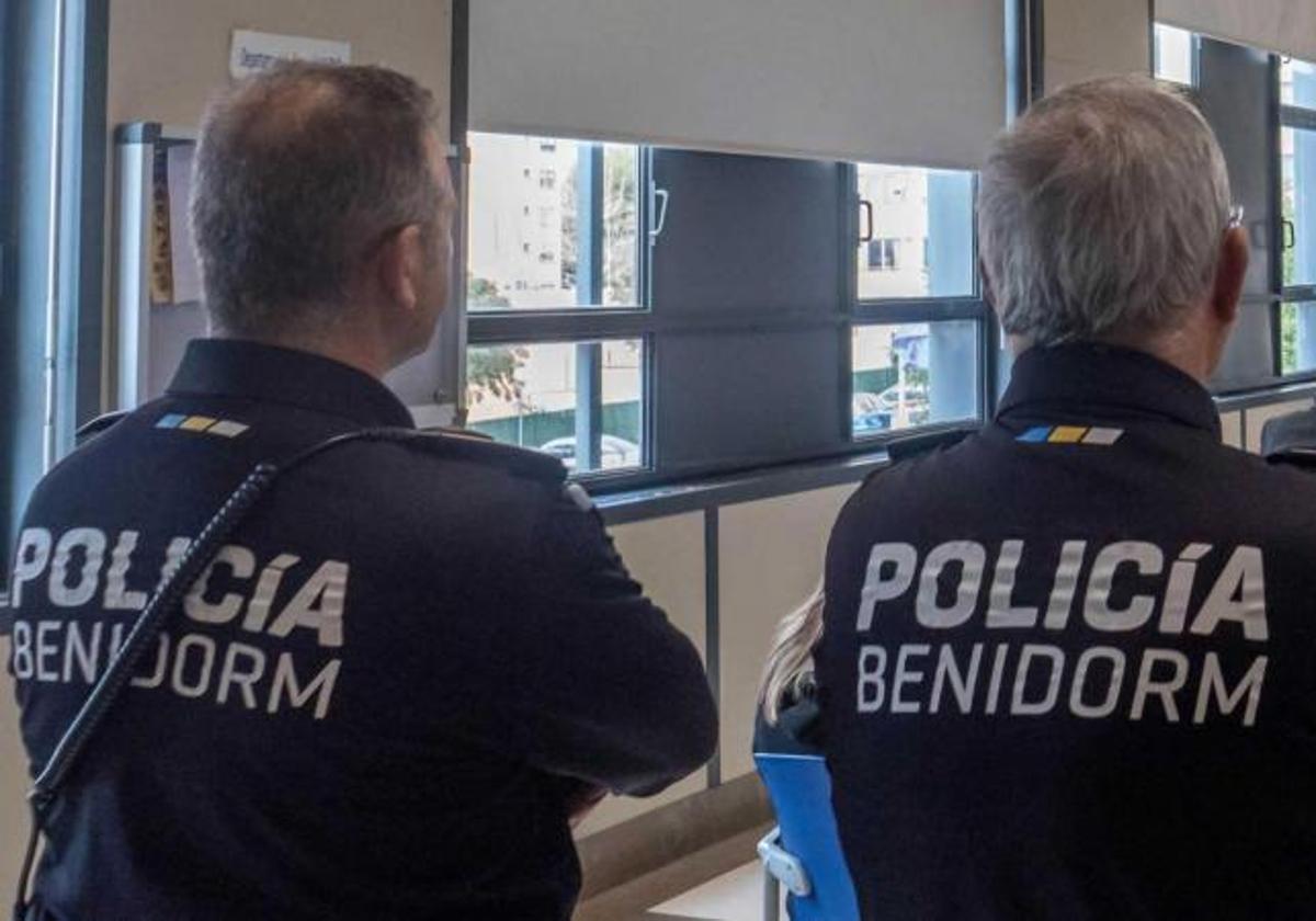 Una patrulla de la Policía Local de Benidorm.