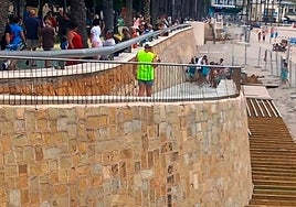Imagen reciente de las obras de la playa de Poniente