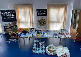 Material incautado en las playas de El Campello.