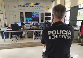 Imagen del centro de pantallas de la Policía Local de Benidorm