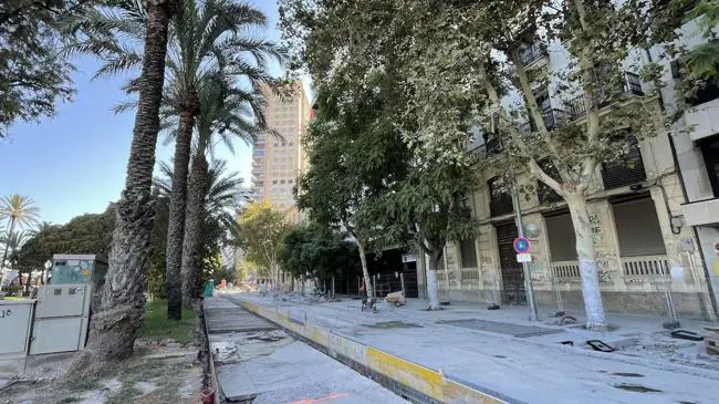 Imagen antes - Avance de las obras en la avenida Ramón y Cajal de Alicante.