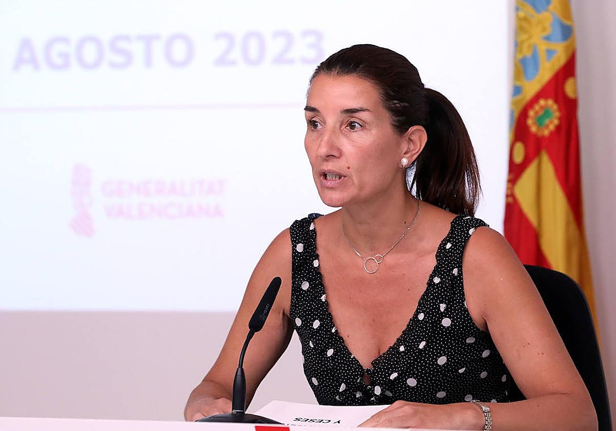 La portavoz del Consell, Ruth Merino, en la rueda de prensa posterior al Consell.