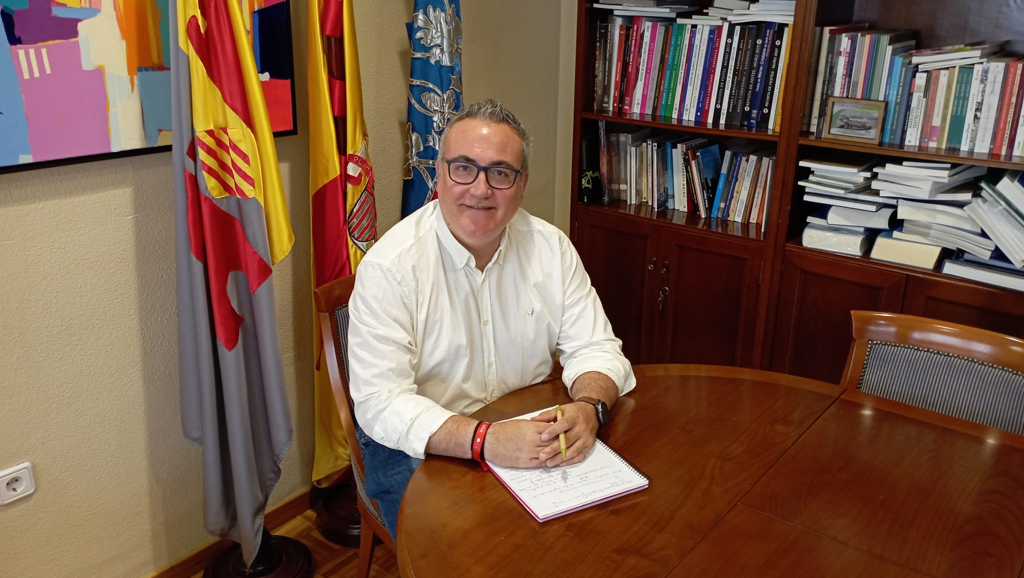 Sergio Carrasco en su despacho de trabajo al que accesió tras los recientes comicios municipales.