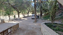 Las brigadas municipales realizando tareas de desbroce.