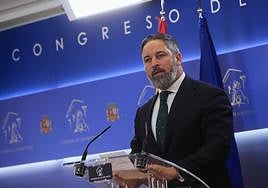 El líder de Vox, Santiago Abascal, en el Congreso de los Diputados.