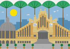 Ilustraciones sobre monumentos y edificios de Alicante.