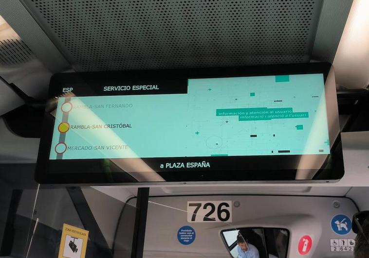 Los buses de Alicante incorporan pantallas con información del servicio en tiempo real