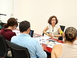 La directora del CeMaB, Beatriz Aracil durante la presentación de la programación.