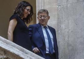 La ex consellera de Bienestar Social, Aitana Mas, con el exjefe del Consell, Ximo Puig.