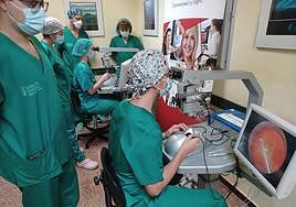 Residentes con la simulación 3D.