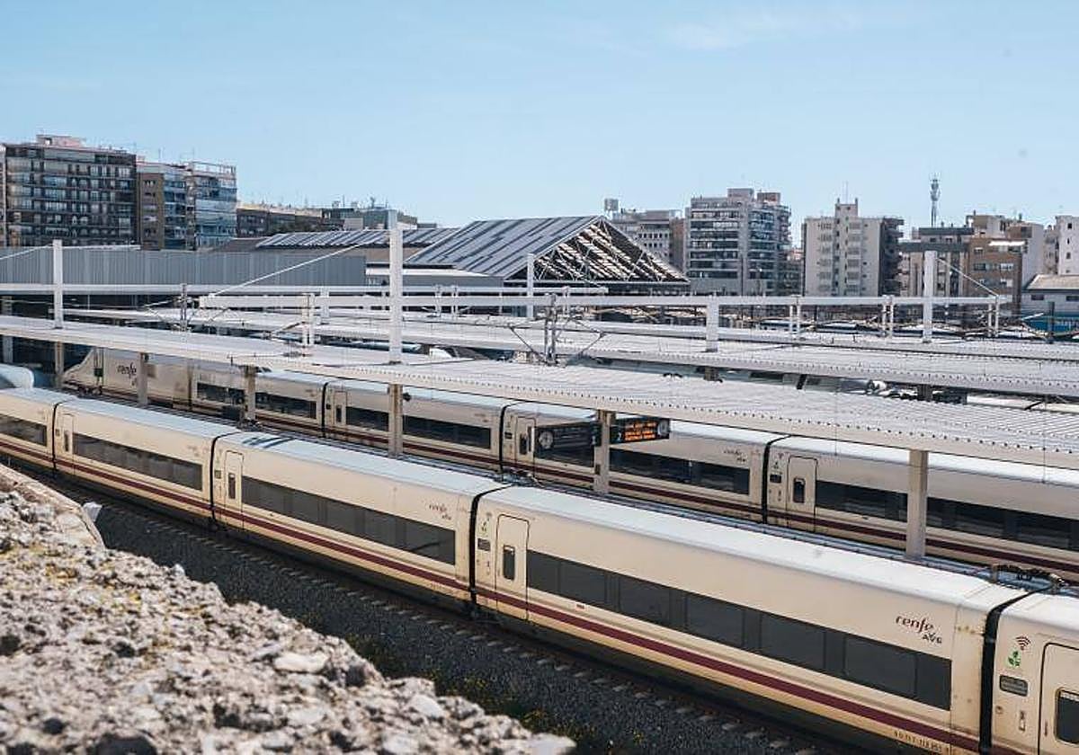 Trenes de Renfe en la estación de Alicante.