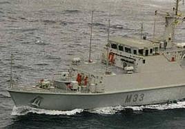 Cazaminas 'Tambre' de la Armada española, que estará atracado en el puerto de Alicante.