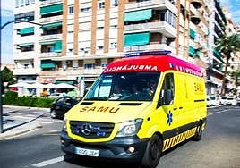 Un SAMU de camino a una asistencia.