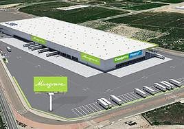Vista del futuro centro logístico de Dialprix.