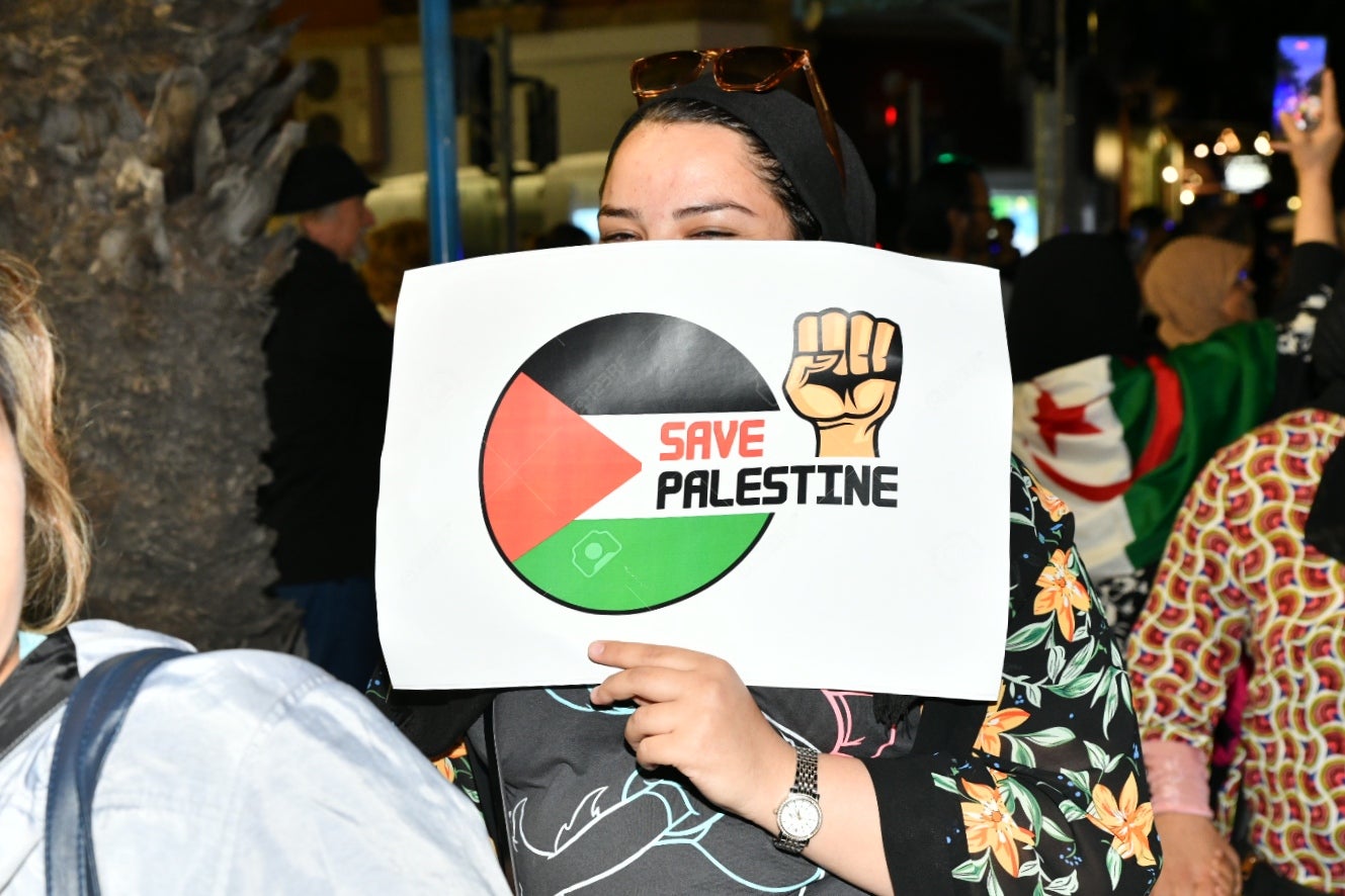 Manifestación en Alicante en solidaridad con el pueblo Palestino