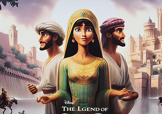 Uno de los carteles de la publicación recreando la leyenda.