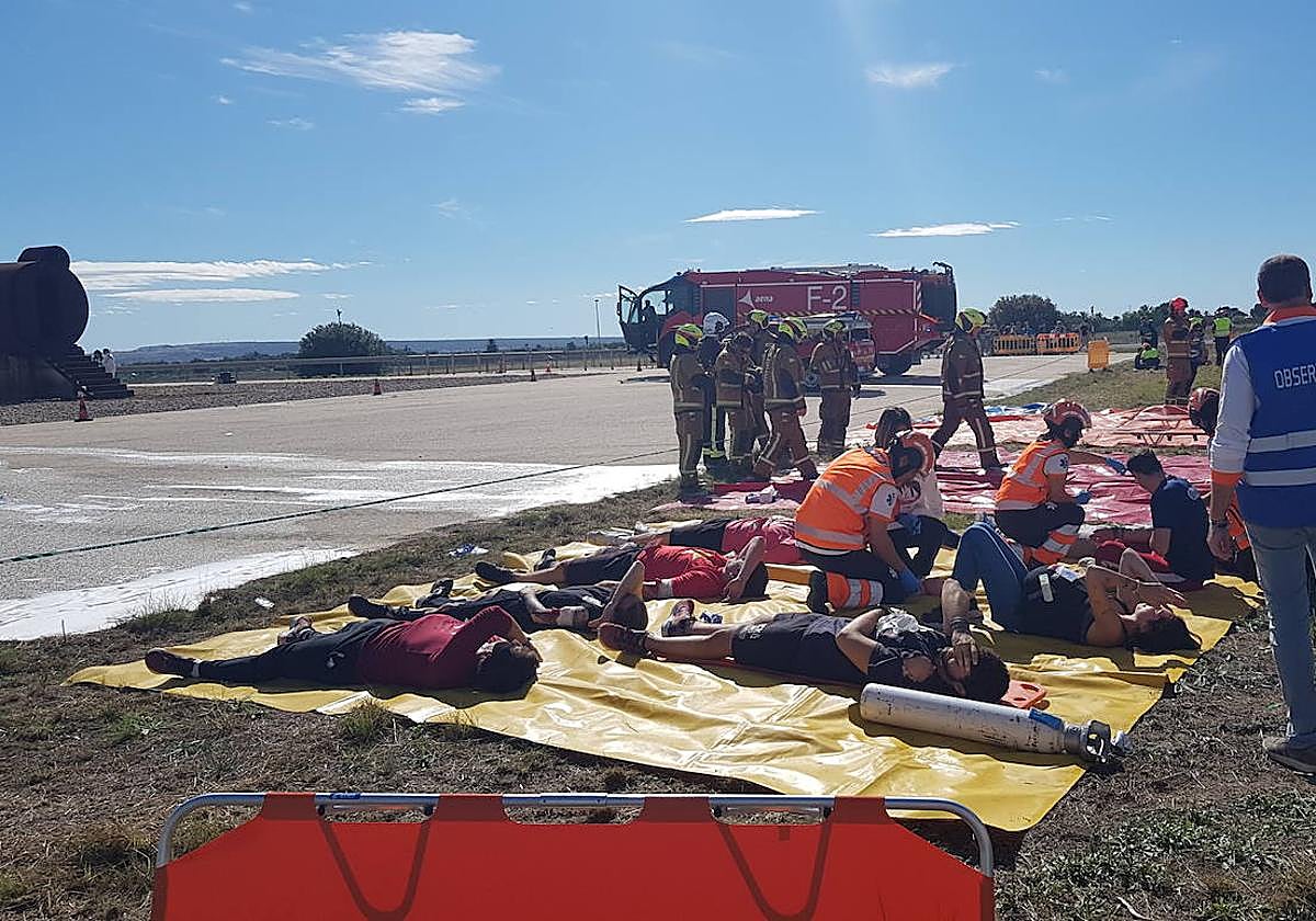 Simulación heridos en un accidente.